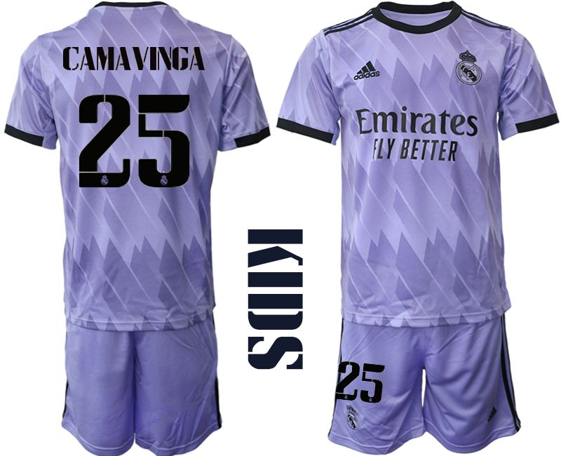 Youth 2022-2023 Club Real Madrid away purple #25 Soccer Jersey->youth soccer jersey->Youth Jersey
